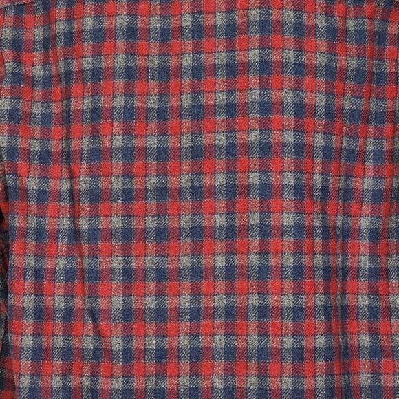 Wallin & Bros Red/Grey Wool Blend Plaid Long Sleeve Shirt, Men's Large - Picture 5 of 10